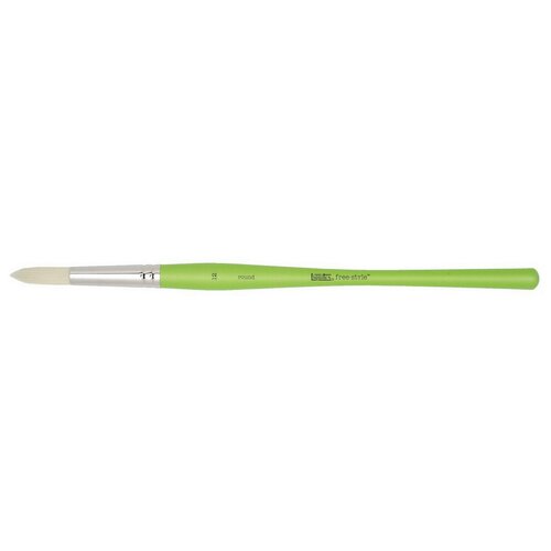 кисть liquitex free style синтетика плоская длинная ручка 12 зеленый Liquitex Кисть Freestyle, №12 синтетика круглая, длинная ручка