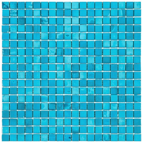 Мозаика одноцветная чип 15 стекло Alma N08 аквамарин квадрат глянцевый