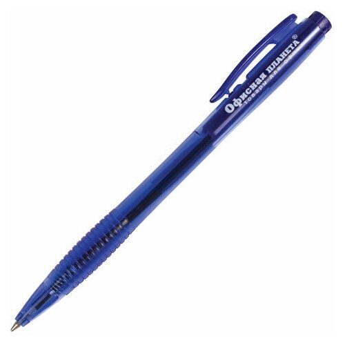 Ручка шариковая автоматическая офисная планета синяя корпус тонированный узел 0 7 мм линия письма 0 35 мм, 36 шт