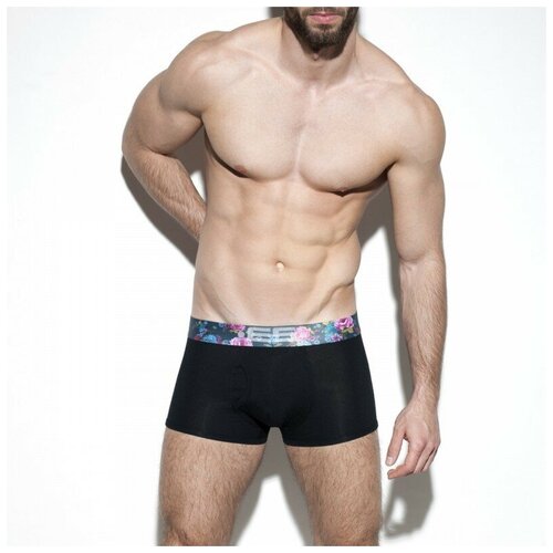 фото Трусы-боксеры "flowery waistband boxer - black" / es collection / черный / размер s