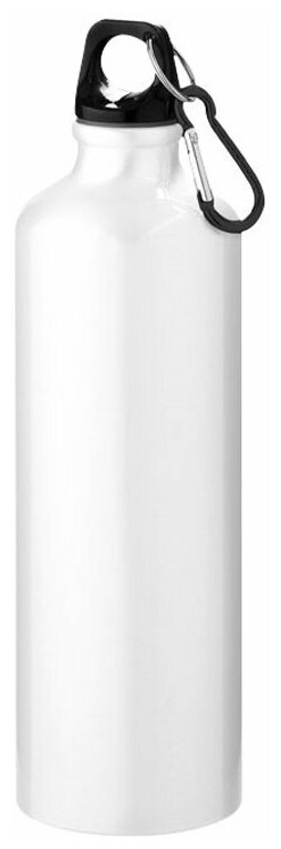Алюминиевая бутылка для воды "Pacific" с карабином на 770 мл, белый