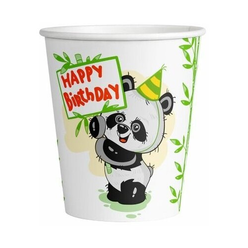 Стаканы бумажные 250 мл для гор. напит. Весёлая панда (50 шт.)