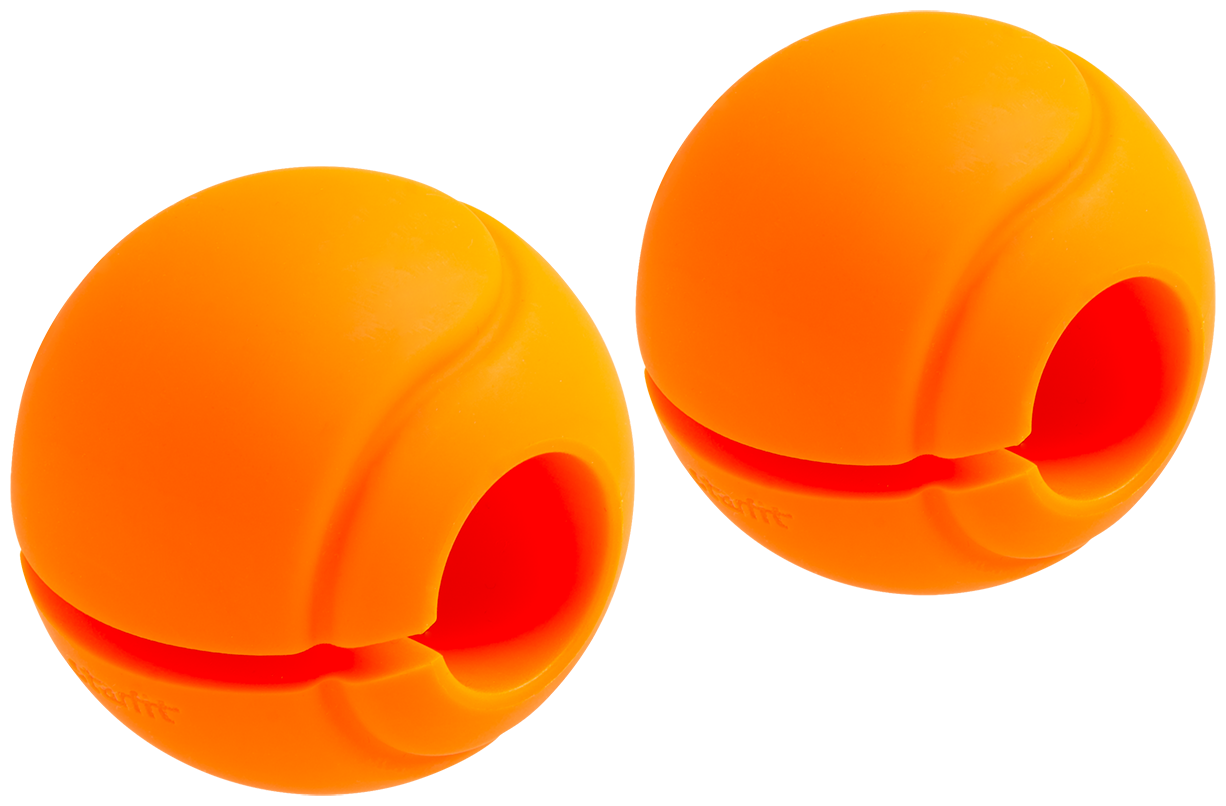 Комплект расширителей хвата Starfit Bb-111, D=25 мм, сфера, оранжевый, 2 шт.
