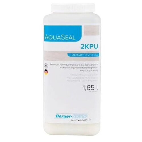 Лак Berger-Seidle Aqua-Seal 2K-PU полиуретановый бесцветный, матовая, 1.65 л