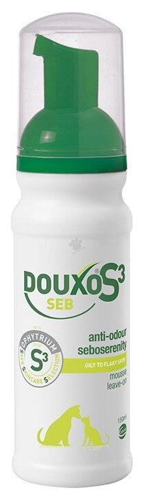 Крем -пенка Сева Douxo S3 Seb Mousse для собак и кошек с жирной кожей , 150 мл