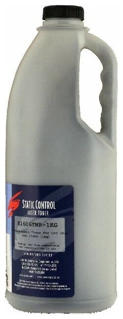 Тонер Static Control H1606TNR-1KG, черный, флакон 1000 г