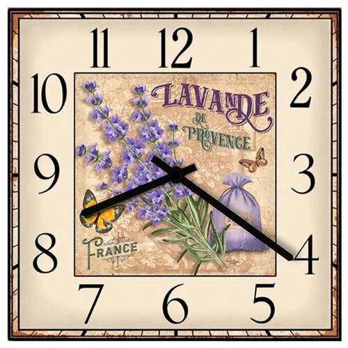 фото Svs настенные часы svs 3001076 flowers лаванда