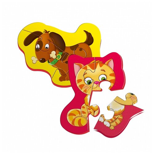 Пазл Vladi Toys Котенок и щенок ( VT3208-06), 6 дет. vladitoys baby puzzle мягкие магнитные пазлы котенок и щенок vt3208 06 с 2 лет