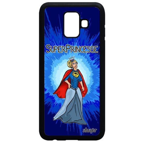 фото Стильный чехол на телефон // galaxy a6 2018 // "суперпринцесса" рисунок супергерой, utaupia, синий