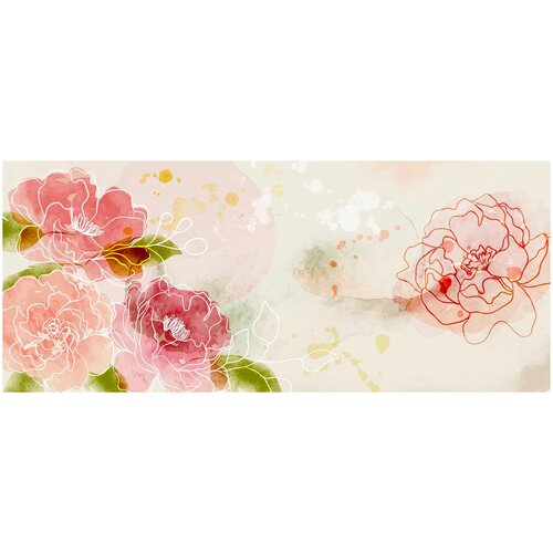 Фотообои Уютная стена Романтичные цветы 640х270 см Бесшовные Премиум (единым полотном)