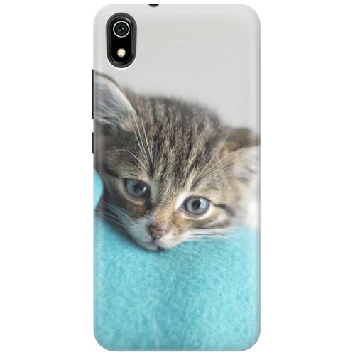 фото Ультратонкий силиконовый чехол-накладка для xiaomi redmi 7a с принтом "котенок на пледе" gosso