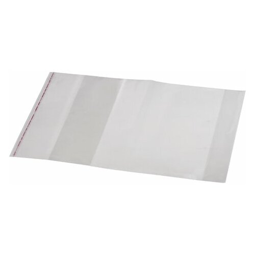 Топ-спин Обложка ПП для тетради и дневника, универсальная, прозрачная, клейкий край, 80 мкм, 215х400 мм, 16.14, 200 шт.