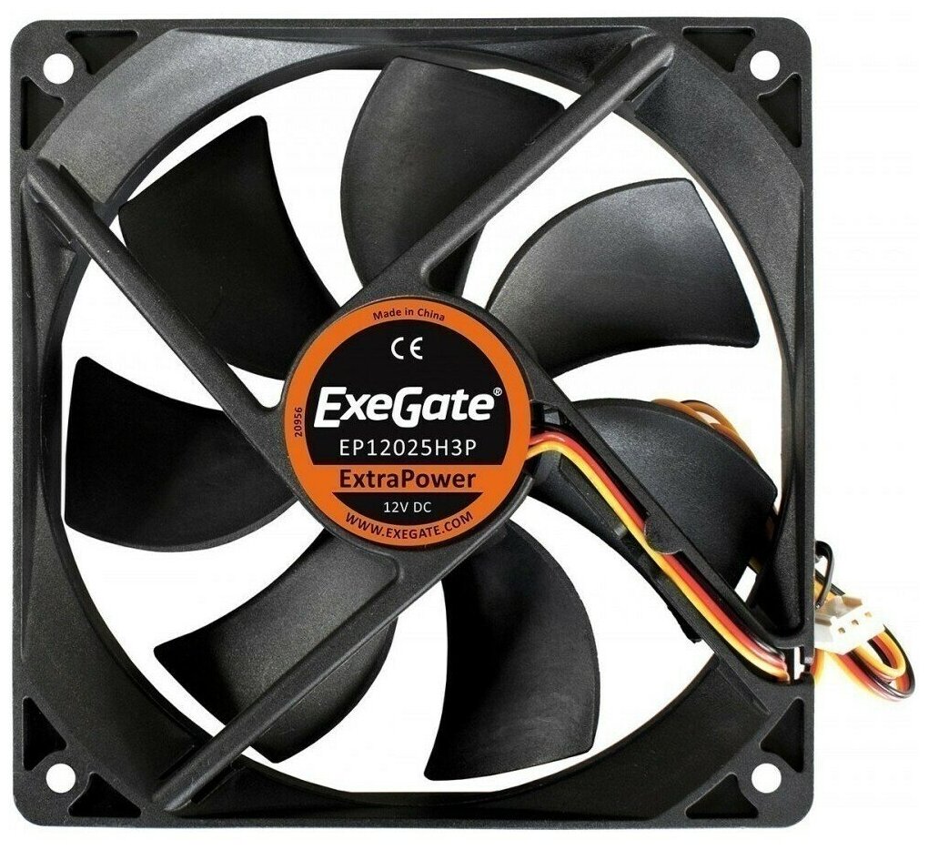 Вентилятор ExeGate ExtraPower Ep12025h3p, 120x120x25 мм, гидродинамический, 3pin, 1800RPM, 27dBA Ex2 .