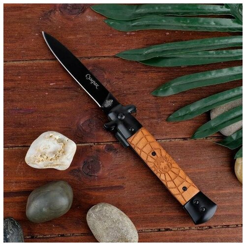 фото Нож складной "сумрак - паутина" сталь - 65х13, рукоять - дерево, 23 см витязь