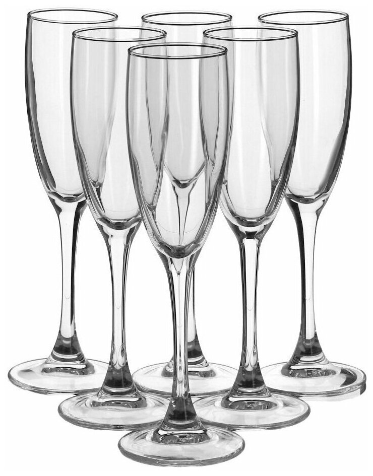 Набор бокалов для шампанского "Французский ресторанчик" 170мл, 6шт H9452