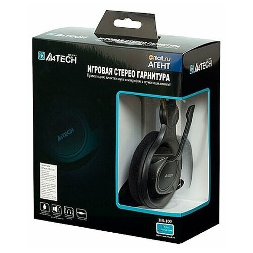 Наушники с микрофоном A4Tech HS-100 черный 65300₽