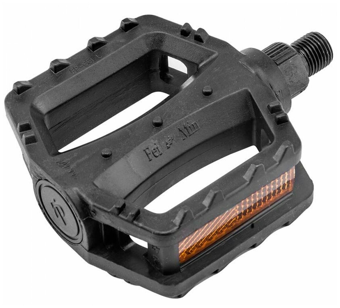 фото Педали FP-651, для детских велосипедов, ось 1/2" со светоотражателями, пластиковые чёрные/360130