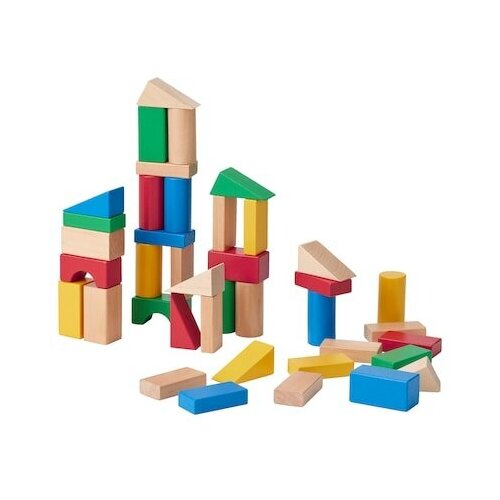 фото Underhålla ундерхолла набор деревянных кубиков, 40 шт разноцветный ikea