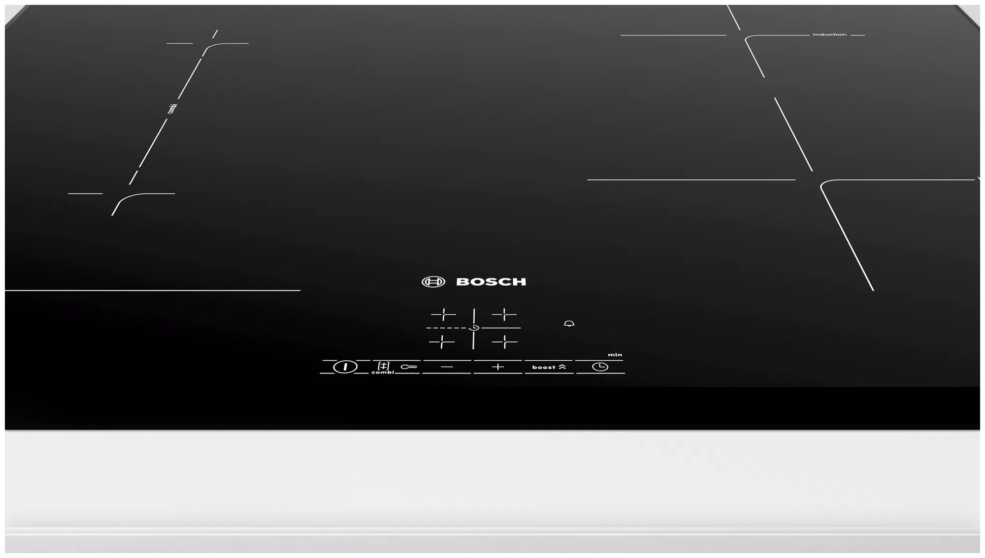 Электрическая варочная поверхность (индукция) Bosch PWP651BB5E (4 конф,сенс.упр,4.6 кВт)черная - фотография № 2