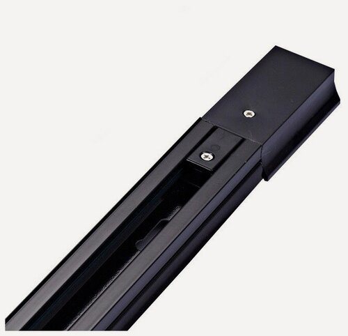 Изображение товара Шинопровод (шина) для трековых светильников однофазный с коннектором питания, 1 метр - Цвет корпуса: Черный