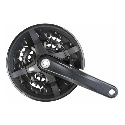 Система Shimano Altus FC-M351 9ск (Квадрат 44/32/22T, 175 mm, черная, защита) система велосипедная shimano mt210 b 175мм 36 22t cl 3мм для 9 скоростей с защитой черный efcmt210bex62l