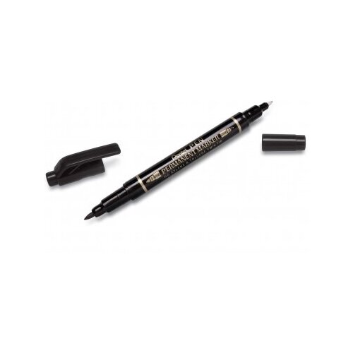 Pentel Маркер перманентный двухсторонний Pen Twin Tip New, черный, 0.3-0.6/0.8-1.2 мм