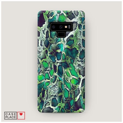 фото Чехол пластиковый samsung galaxy note 9 зеленая кожа змеи case place
