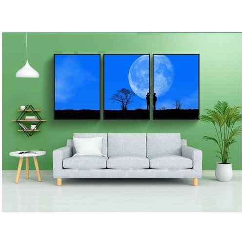 фото Набор модулных постеров для интерьера "ночь, луна, небо" 60x90 см. в тубусе, без рамки lotsprints