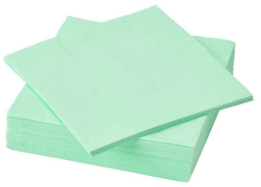 Салфетки бумажные Веселая затея для праздника и пикника Пастель зеленая, 33х33 см, 12 шт