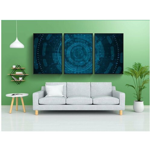 фото Набор модулных постеров для интерьера "технология, интернет, цифровой" 60x90 см. в тубусе, без рамки lotsprints