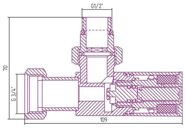 Вентиль Сунержа угловой цилиндр G 1/2" НР х G 3/4" НГ (Матовый чёрный) - фотография № 3