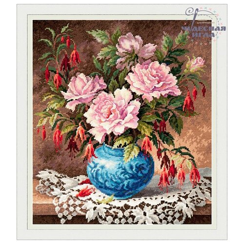фото Набор для вышивания чудесная игла 040-75 розы и фуксии 31 х 35 см 1 шт.