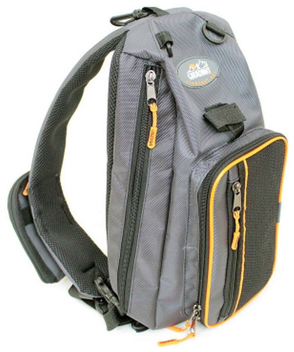 PF-BM-01 Сумка-рюкзак рыболовная "следопыт" Sling Shoulder Bag, 44х24х17 см, цв. серый