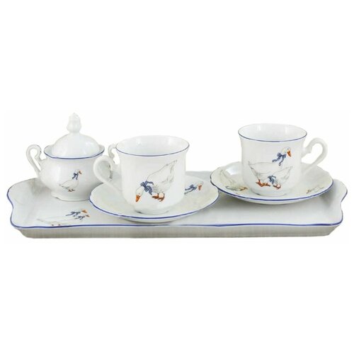 фото Кофейный набор на 2 персоны 7 предметов тет-а-тет leander "мэри-энн /гуси" (подарочный) / 157467