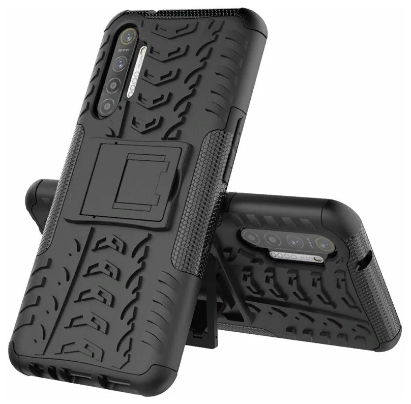 Чехол-бампер MyPads для Realme XT / OPPO K5 противоударный усиленный ударопрочный черный