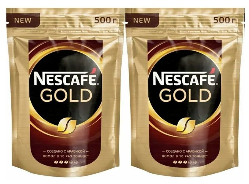 Кофе растворимый Nescafe Gold, пакет, 2 уп. по 500 г