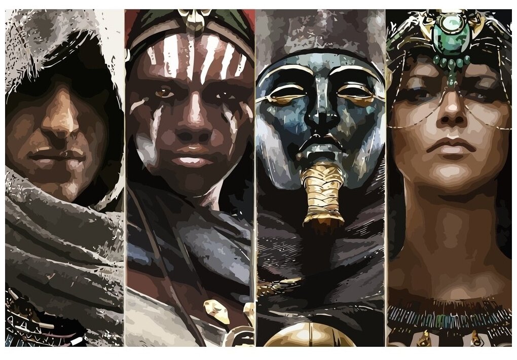 Картина по номерам на холсте Assassins Creed Origins египетские боги - 3