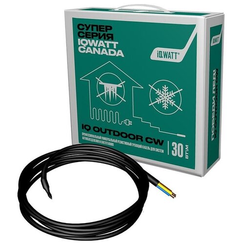 Греющий кабель для систем антиобледенения и снеготаяния IQ OUTDOOR CW 70м греющий кабель для систем антиобледенения и снеготаяния iq outdoor cw 100м