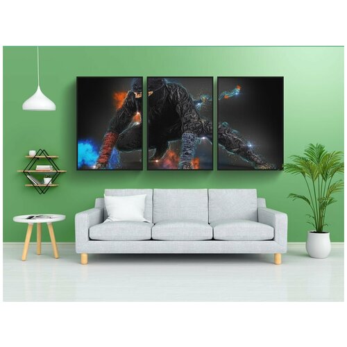 фото Набор модулных постеров для интерьера "ниндзя, человек, мужчина" 60x90 см. в тубусе, без рамки lotsprints