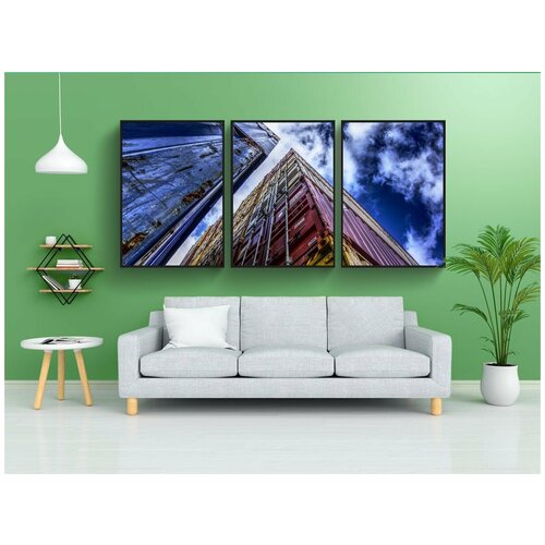 фото Набор модулных постеров для интерьера "контейнер, порт, загрузка" 60x90 см. в тубусе, без рамки lotsprints