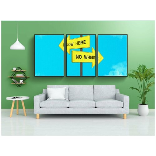 фото Набор модулных постеров для интерьера "фантазия, направление, нигде" 60x90 см. в тубусе, без рамки lotsprints