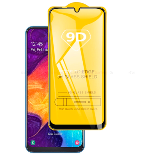 Защитное 9D стекло для телефона Samsung A10(Чёрное)