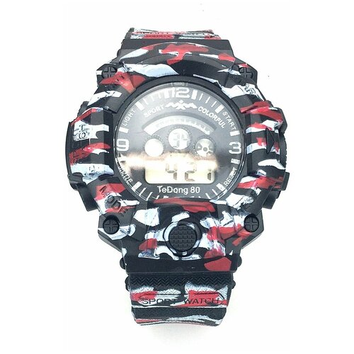 фото Наручные часы корпус пластик, ремешок резина, секундомер, подсветка дисплея, черный ярик