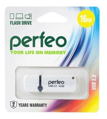 Флеш-диск Perfeo USB 16GB C07 White PF-C07W016