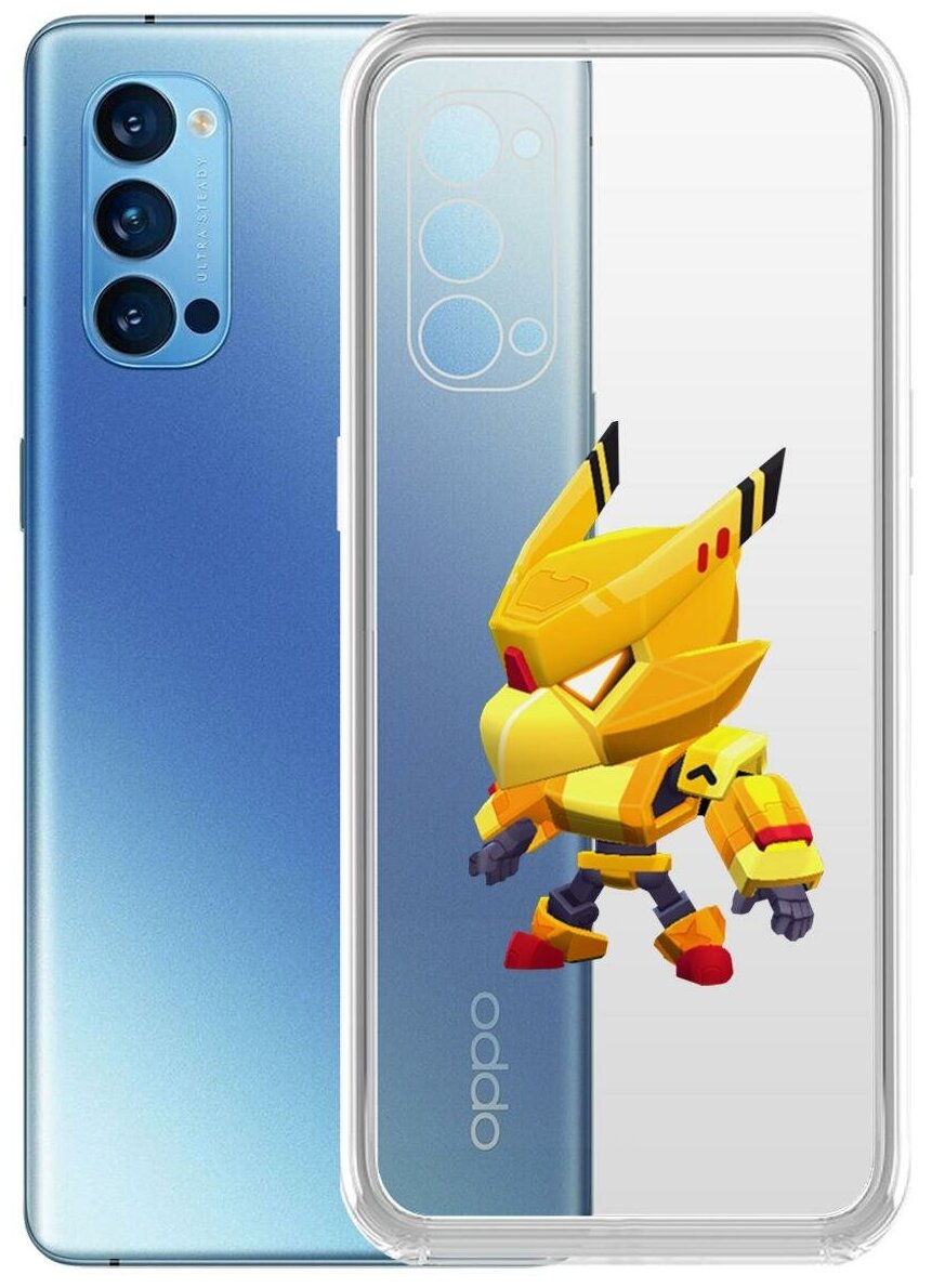 Чехол-накладка Clear Case Brawl Stars-Ворон Золотой Меха для OPPO Reno4 Pro 5G