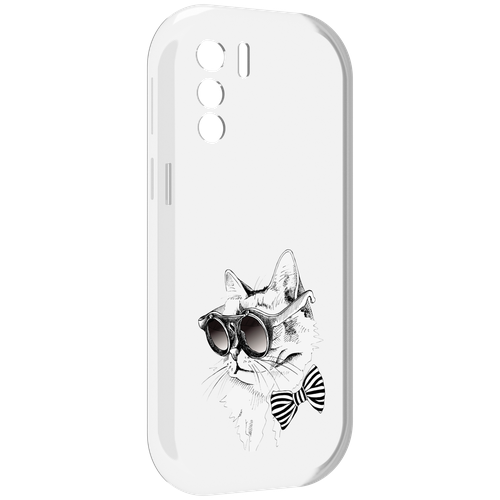 Чехол MyPads крутая кошка в очках для UleFone Note 13P задняя-панель-накладка-бампер