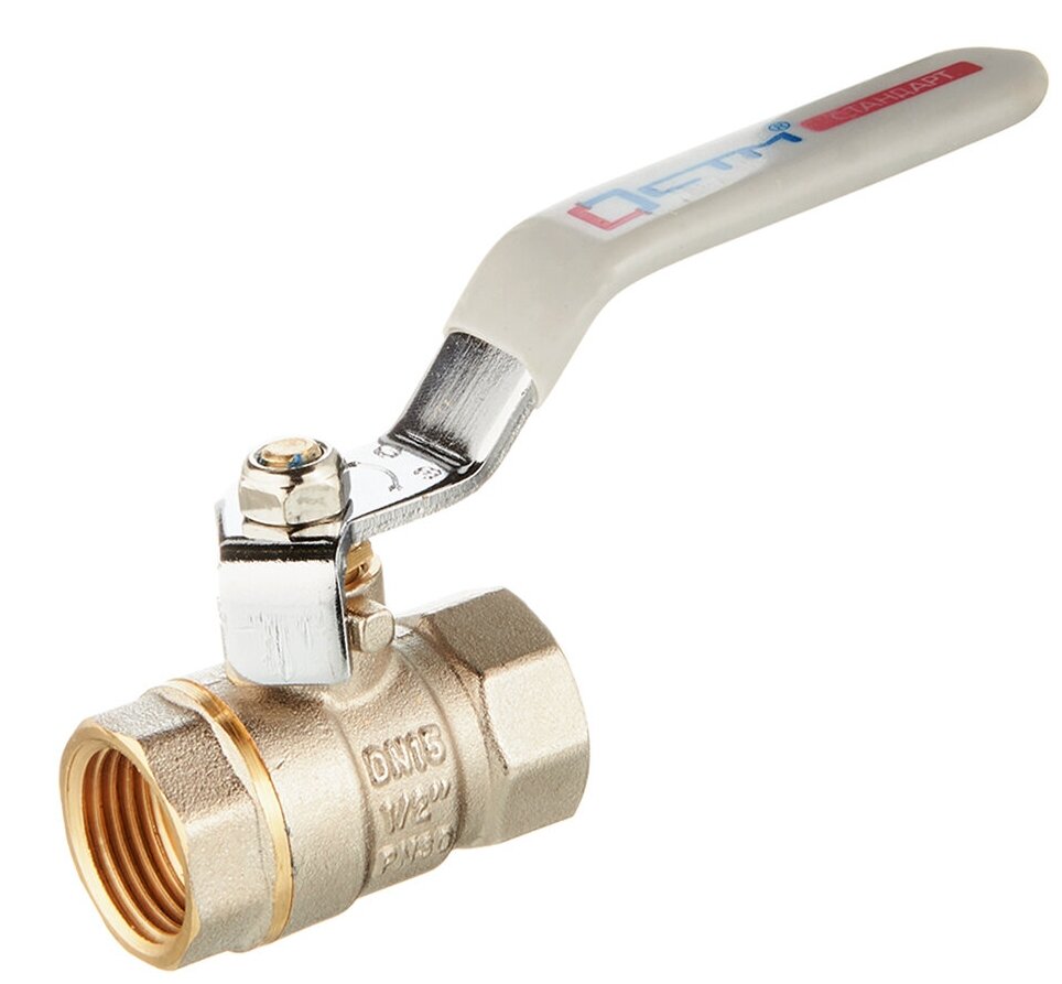 фото Кран шаровой латунный СТМ 1/2 ВР(г) х 1/2 ВР(г) ручка прямой