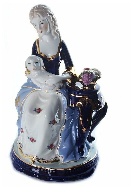 фото Статуэтка фарфоровая "Дама в шляпке" 20 см