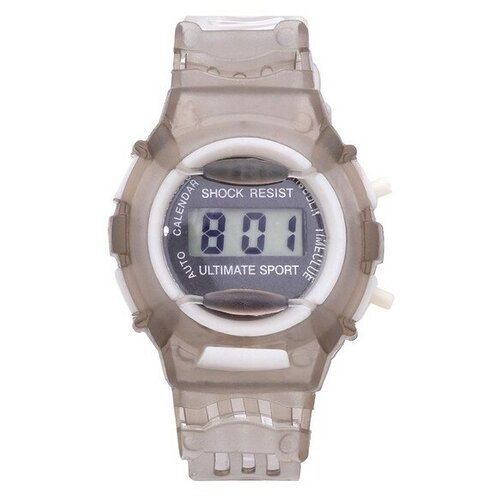 Часы наручные электронные детские ремешок силикон серые 43400₽