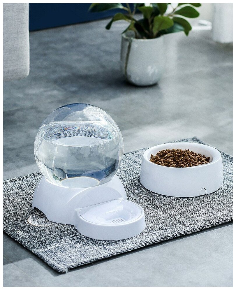 Автоматическая пузырьковая поилка для домашних животных, цвет серый - фотография № 3